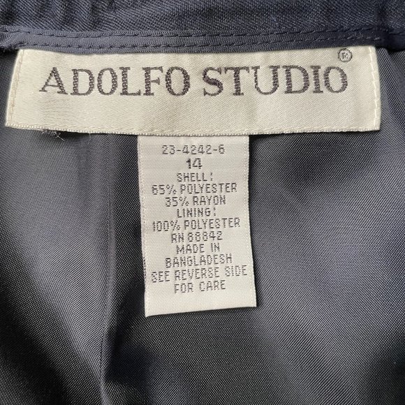 Adolfo Navy Pencil Skirt, size 14 - Picture 3 of 3